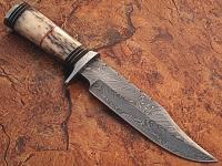DM-2220 - Out Class  Damascus Steel Hunting Knife w/ Giraffe Bone Handle