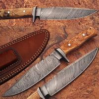 DM-2223 - Custom Made Damascus Steel Traditional Hunting Knife w/OliveWood