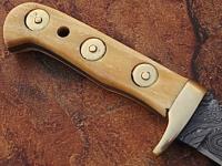 DM-722 - WHITE DEER MAGNUM Damascus Steel Handmade Hunting Knife w Authentic Buffalo Bone Handle