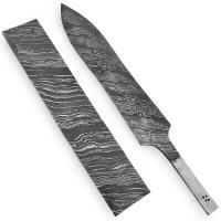 DMB-906 - White Deer Damascus Steel BLOSSOM Pattern Billet Forge Welded 10in x 2in x 5.5mm Raw