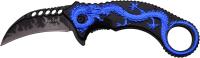 DS-A005BL - Dark Side Blades Blue Dragon Spring Assisted Knife w Finger Hole