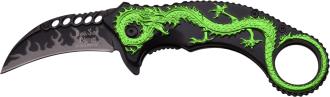 Dark Side Blades Green Dragon Spring Assisted Knife with Finger Hole