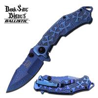 DS-A031BL - Dark Side Blades BallisticIron CrossSpring Assist KnifeBlue