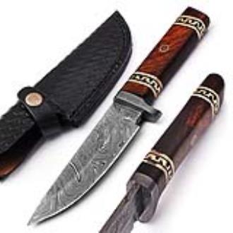 White Deer Damascus Steel Executive Knife with Cocobolo Wood Handle