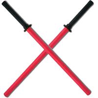 E413RD - Set of 2 Red Padded Sparring Bokken Foam Sword Practice Blade
