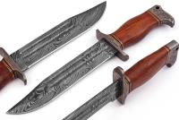 FBD-10 - Handmade Damascus Steel Cocobolo Wood Handle Outback American Bowie Knife Ltd Edition