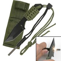 HK-106320 - Fire Starter Hunting Camping Knife  W/Flint - 5MM Thick Blade