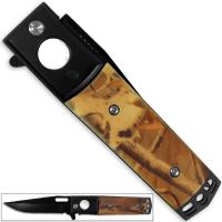 HK1971 - Kennesaw Battlefield Natural Camo Grip Folding Knife Very Sharp 9in