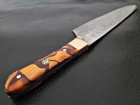 WSDM-2312 - Santoku Damascus Steel Forged Chef Knife Wood Chip Resin by White Deer
