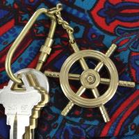 IN11407 - Ships Wheel Brass Keychain