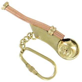 Bosun's Whistle Brass Keychain