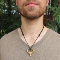 IN1708 - Take the Bull by the Horns Brass Necklace