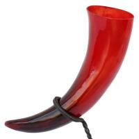 IN4260HR - Blood Moon Drinking Horn with Stand