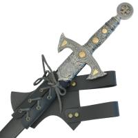 IN6502BK - Hawk Wood Leather Sword Frog Black