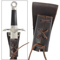 IN6515BR - Medieval Dark Ages Leather Dagger Frog Brown