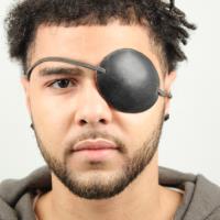 IN6804BK - Pirate Of The Caribbean Black Leather Eye Patch