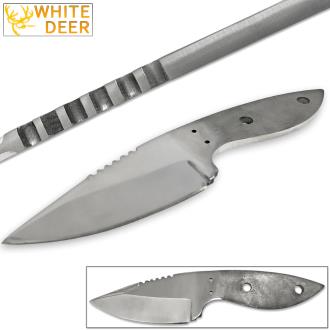 White Deer D2 Steel Knife Blank Drop Point Making Hunting Skinner D-2 Knives