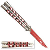 KB247-55RD - Non Sharp Trainer Butterfly Red and Silver Blade Ltd. Edition