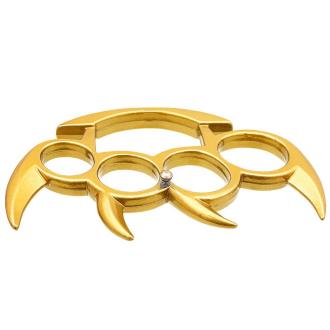 Spiked Brass Knuckle Solid Steel Gold