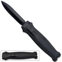 MOTF-2BK - Legends Micro OTF Stiletto Blade Knife Black Out The Front Limited Edition