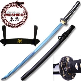Moshiro 1045 High Carbon Steel Blue Blade Katana Sword