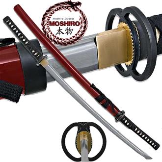 Moshiro Practical Daimyo Samurai Sword Full Tang Red