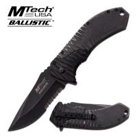 MT-A885BK - MTech Ballistic Spring Assisted &quot;Stone Wash&quot; Knife Black
