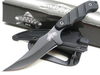 Master USA Tactical Black Clip Point Fixed Belt Boot Knife Sheath New MU-1148