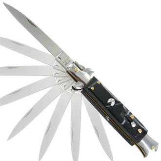 Mafia Italian Milano Stiletto Black Marble Automatic Knife A150CL - Automatic Knives