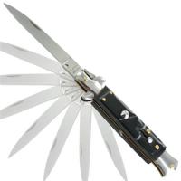 A150CL - Mafia Italian Milano Stiletto Black Marble Automatic Knife A150CL - Automatic Knives