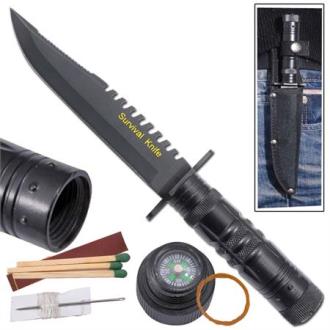 Mini Hunting 1045 Surgical Steel Sawback Survival Knife AZ239 - Knives