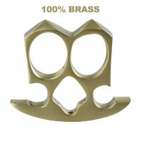 BN1 - Two Finger Double Knuckle Pure Brass Paper Weight Knuckleduster