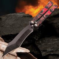 NF1069 - Crimson Dragon Butterfly Knife - Stainless Steel Blade
