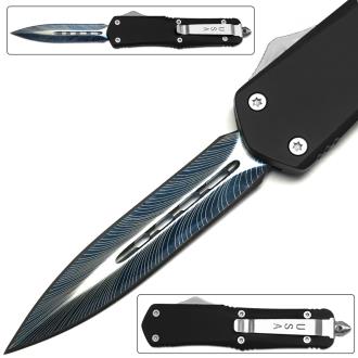 Full Size Dagger Point OTF Knife Out The Front Assisted Open Tactical Glass Breaker