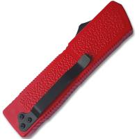 OTF-1001RD - Lightning Red Handle OTF Automatic Silver  Drop Point Blade