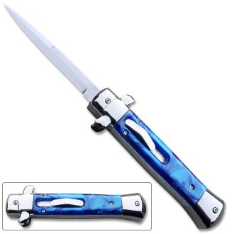 Italian Mafia Milano Knife Blue Handle