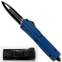 OTF-8129BL - Blue Spear Point OTF Out The Front Assisted Open Tactical Glass Breaker Blue Handle
