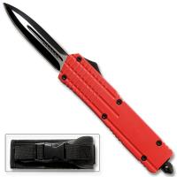 OTF-8129RD - Red Spear Point OTF Out The Front Assisted Open Tactical Glass Breaker Red Handle