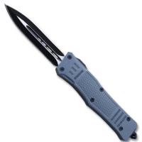 OTFL-F07GY - Spear Edge Grey Flagship OTF Knife Double Edge Blade