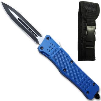 Spear Edge Blue Flagship OTF Knife Double Edge Blade