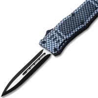 OTFM-11CF - Carbon Fiber Legacy Edge OTF Knife Spear Point, Double Edged Blade
