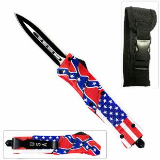 Double Edge American Rebel Flag Swift OTF Knife