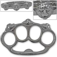 EW-1201SV - Ultimate Strength Metal Lion Belt Buckle Knuckle Chrome Finished Paper Weight