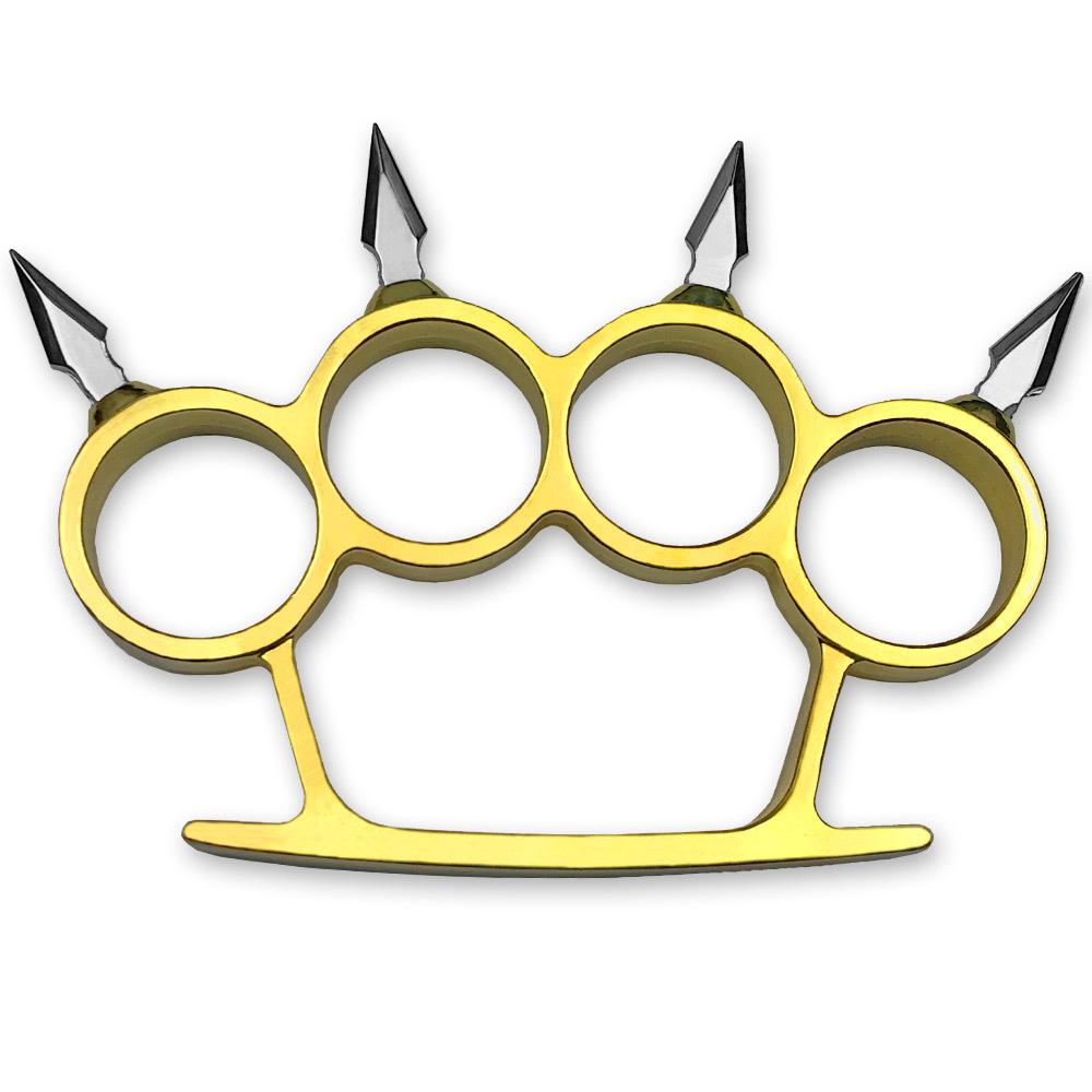 MOLDED SPIKES BRASS KNUCKLE DUSTER GOLD Thin Steel Brass Knuckle Dusters  From Weddingparty, $542.72