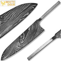 SBDM-2192 - WHITE DEER Damascus Steel Chef Knife Blank Blade