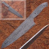 SBDM-2291 - Damascus Full Tang Ladder Pattern Blank Chef Knife