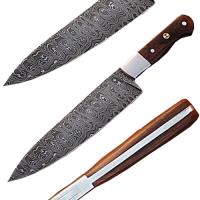 SDM-2156 - Custom Handmade Damascus Steel Chef Knife Wood Handle