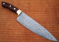 SDM-2260 - Damascus Chef Knife Rose Wood Handle with Rain-Drop Pattern