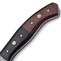 SDM-55 - Handmade Damascus Steel Chef Knife Black &amp; Brown Micarta Wood Handle
