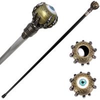 SI19435/926942 - 37&quot; Rolling Evil Eye Cane Sword With Skeletal Hand Handle